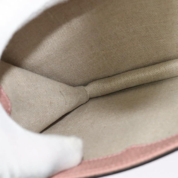 GUCCI Interlocking Chain Shoulder Bag Leather Pink Gold 510303 Auth ki5677