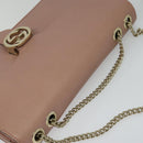 GUCCI Interlocking Chain Shoulder Bag Leather Pink Gold 510303 Auth ki5677-6