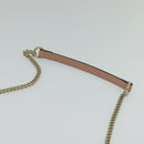 GUCCI Interlocking Chain Shoulder Bag Leather Pink Gold 510303 Auth ki5677-8