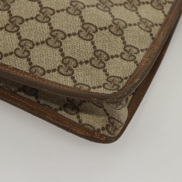 GUCCI GG Supreme Web Sherry Line Bag PVC Beige Green 017 115 4126 Auth ki5678