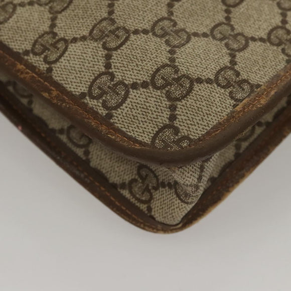 GUCCI GG Supreme Web Sherry Line Bag PVC Beige Green 017 115 4126 Auth ki5678