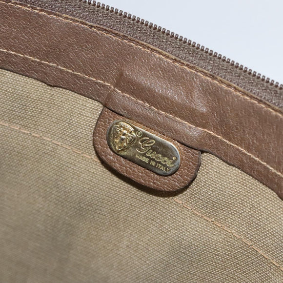 GUCCI GG Supreme Web Sherry Line Bag PVC Beige Green 017 115 4126 Auth ki5678