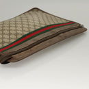 GUCCI GG Supreme Web Sherry Line Bag PVC Beige Green 017 115 4126 Auth ki5678-5