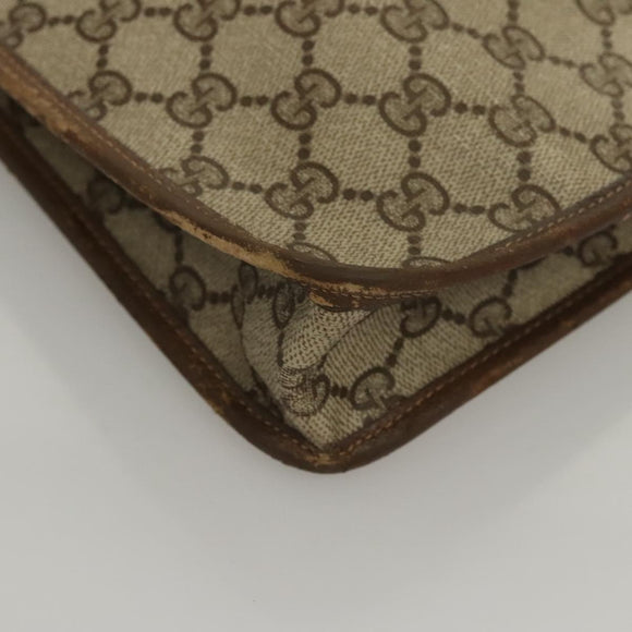 GUCCI GG Supreme Web Sherry Line Bag PVC Beige Green 017 115 4126 Auth ki5678