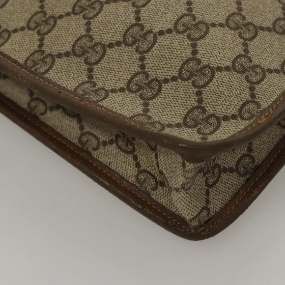 GUCCI GG Supreme Web Sherry Line Bag PVC Beige Green 017 115 4126 Auth ki5678