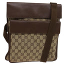 GUCCI GG Canvas Shoulder Bag Brown Silver 019 0489 Auth ki5690-1