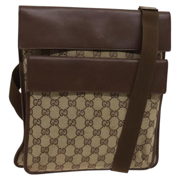 GUCCI GG Canvas Shoulder Bag Brown Silver 019 0489 Auth ki5690