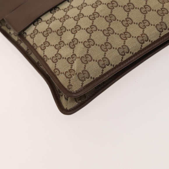 GUCCI GG Canvas Shoulder Bag Brown Silver 019 0489 Auth ki5690