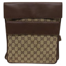 GUCCI GG Canvas Shoulder Bag Brown Silver 019 0489 Auth ki5690-2