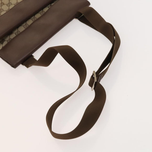 GUCCI GG Canvas Shoulder Bag Brown Silver 019 0489 Auth ki5690