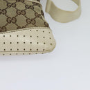 GUCCI GG Canvas Shoulder Bag Beige Silver 147671 Auth ki5693-14
