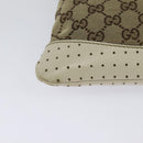 GUCCI GG Canvas Shoulder Bag Beige Silver 147671 Auth ki5693-15
