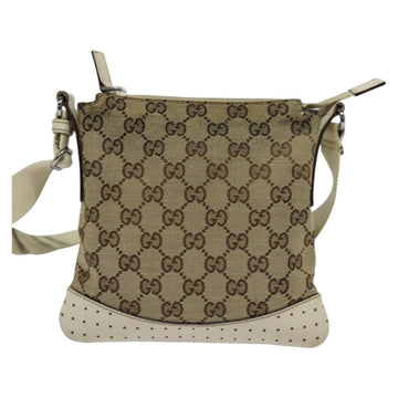GUCCI GG Canvas Shoulder Bag Beige Silver 147671 Auth ki5693 - 0