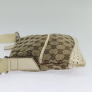 GUCCI GG Canvas Shoulder Bag Beige Silver 147671 Auth ki5693-3