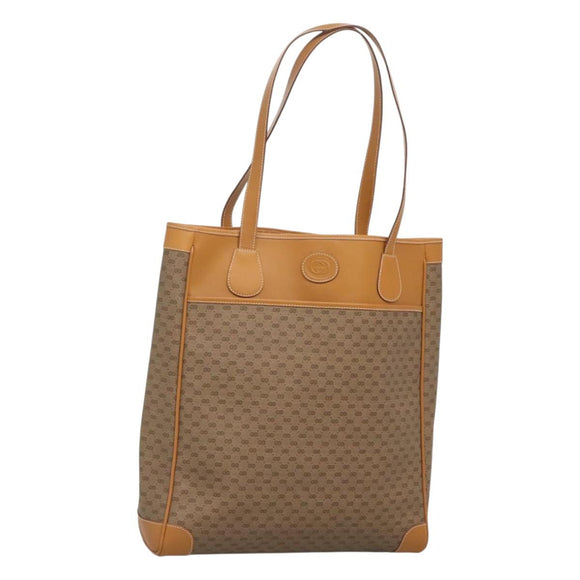 GUCCI Micro GG Supreme Tote Bag PVC Beige Gold 002 39 0173 Auth ki5697