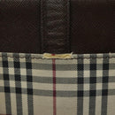 BURBERRY Nova Check Shoulder Bag Canvas Beige Brown Silver Auth ki5712-16