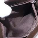 BURBERRY Nova Check Shoulder Bag Canvas Beige Brown Silver Auth ki5712-21