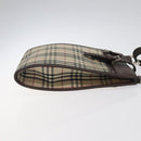 BURBERRY Nova Check Shoulder Bag Canvas Beige Brown Silver Auth ki5712-4