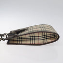 BURBERRY Nova Check Shoulder Bag Canvas Beige Brown Silver Auth ki5712-5