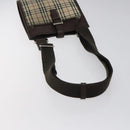 BURBERRY Nova Check Shoulder Bag Canvas Beige Brown Silver Auth ki5712-7