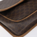 CELINE Macadam Canvas Shoulder Bag PVC Leather Brown Gold Auth ki5724-15