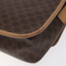 CELINE Macadam Canvas Shoulder Bag PVC Leather Brown Gold Auth ki5724-9