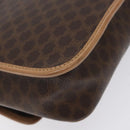 CELINE Macadam Canvas Shoulder Bag PVC Leather Brown Gold Auth ki5724-16