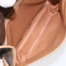 CELINE Macadam Canvas Shoulder Bag PVC Leather Brown Gold Auth ki5724-10