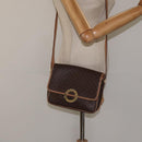 CELINE Macadam Canvas Shoulder Bag PVC Leather Brown Gold Auth ki5724-22