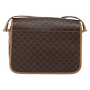 CELINE Macadam Canvas Shoulder Bag PVC Leather Brown Gold Auth ki5724-2