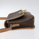 CELINE Macadam Canvas Shoulder Bag PVC Leather Brown Gold Auth ki5724-4