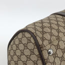 GUCCI GG Supreme Boston Bag PVC Brown Silver 108793 Auth ki5734-11