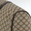 GUCCI GG Supreme Boston Bag PVC Brown Silver 108793 Auth ki5734-12