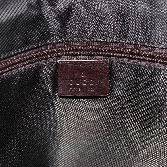 GUCCI GG Supreme Boston Bag PVC Brown Silver 108793 Auth ki5734