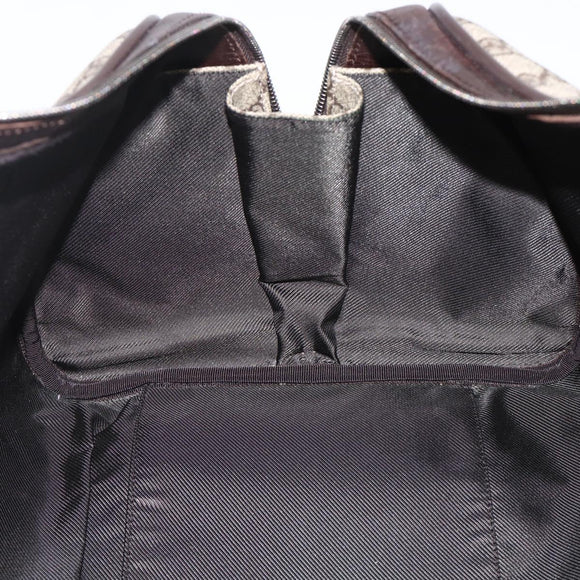 GUCCI GG Supreme Boston Bag PVC Brown Silver 108793 Auth ki5734