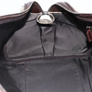 GUCCI GG Supreme Boston Bag PVC Brown Silver 108793 Auth ki5734-18