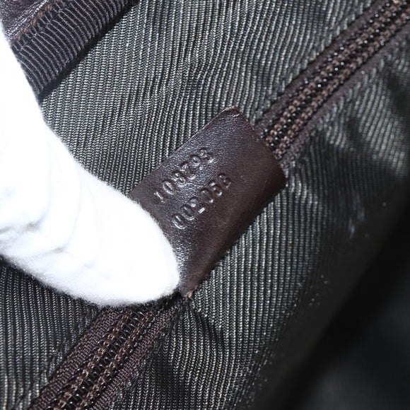 GUCCI GG Supreme Boston Bag PVC Brown Silver 108793 Auth ki5734
