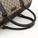 GUCCI GG Supreme Boston Bag PVC Brown Silver 108793 Auth ki5734-7