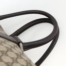 GUCCI GG Supreme Boston Bag PVC Brown Silver 108793 Auth ki5734-8