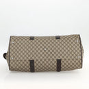 GUCCI GG Supreme Boston Bag PVC Brown Silver 108793 Auth ki5734-9