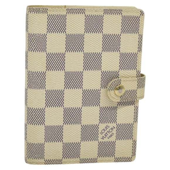 LOUIS VUITTON Damier Azur Agenda PM Day Planner Cover R20706 LV Auth ki5735