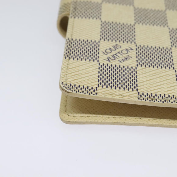 LOUIS VUITTON Damier Azur Agenda PM Day Planner Cover R20706 LV Auth ki5735