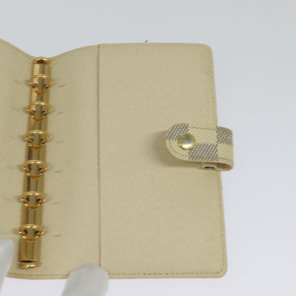 LOUIS VUITTON Damier Azur Agenda PM Day Planner Cover R20706 LV Auth ki5735