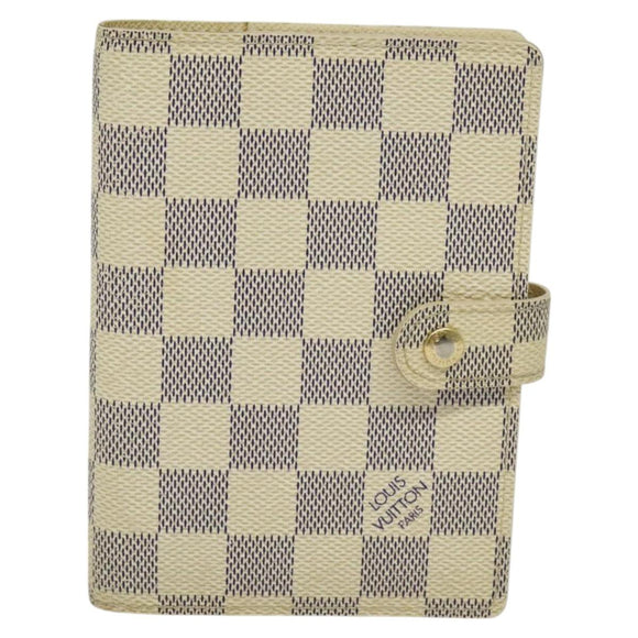 LOUIS VUITTON Damier Azur Agenda PM Day Planner Cover R20706 LV Auth ki5735