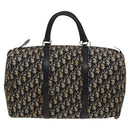 Christian Dior Trotter Canvas Mini Boston Bag Navy Silver Auth ki5738-13