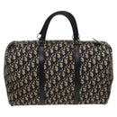 Christian Dior Trotter Canvas Mini Boston Bag Navy Silver Auth ki5738-2