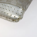 GUCCI GG Canvas Shoulder Bag Silver 145857 Auth ki5740-9
