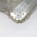 GUCCI GG Canvas Shoulder Bag Silver 145857 Auth ki5740-14