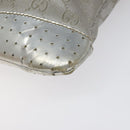 GUCCI GG Canvas Shoulder Bag Silver 145857 Auth ki5740-15