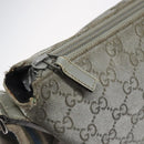 GUCCI GG Canvas Shoulder Bag Silver 145857 Auth ki5740-10